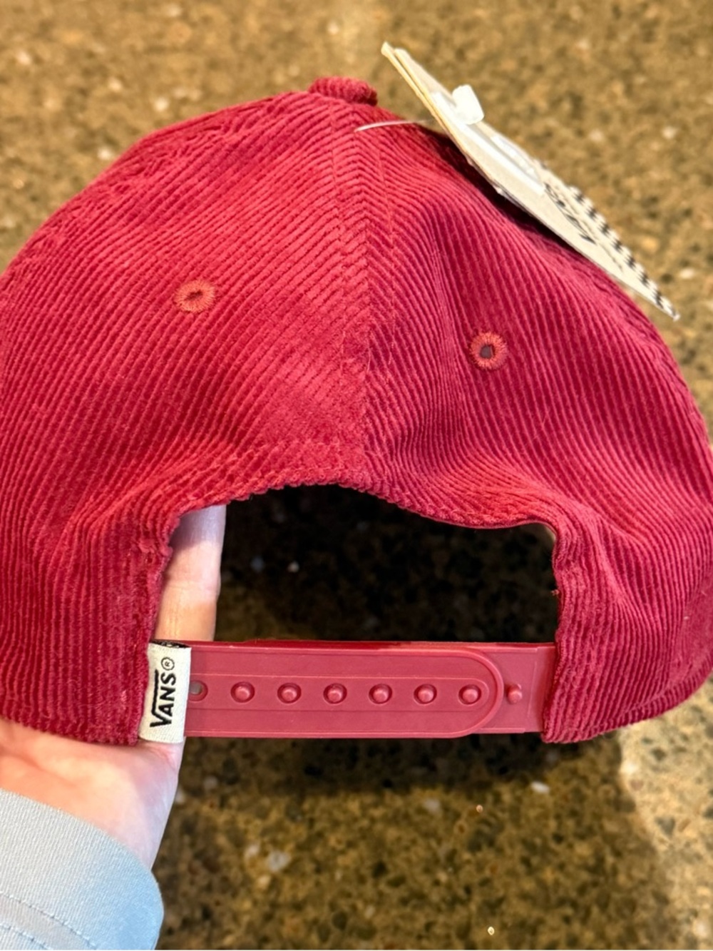 NEW Vans Corduroy Snapback Hat in Burgundy - Unisex - One Size - Picture 5 of 6